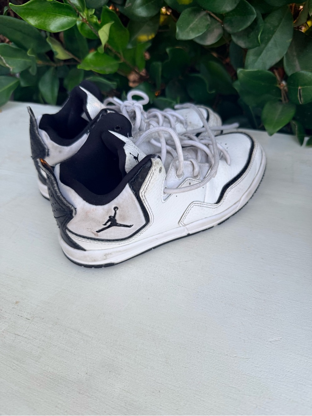 Jordan Kids White and Black Low-Top Sneakers